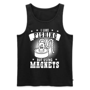 Funny Magnetic Fishing Treasure Hunting Magnet Fis - Männer Premium Bio Tank Top - Schwarz - Vorne - AI Model Male 178 light (178cm)