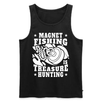 Fishing And Hunting Magnet Treasure Hunter - Männer Premium Bio Tank Top - Schwarz - Vorne - Michal (187cm)