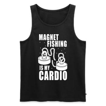 My Cardio Funny Magnet Treasure Hunting Magnetic F - Männer Premium Bio Tank Top - Schwarz - Vorne - Michal (187cm)