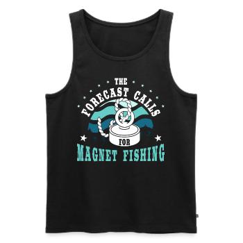 Forecast Quote Retro Magnetic Fishing Treasure Hun - Männer Premium Bio Tank Top - Schwarz - Vorne - Michal (187cm)