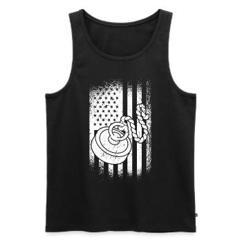 US Flag Magnetic Fisherman Magnet Fishing Treasure - Männer Premium Bio Tank Top - Schwarz - Vorne - Michal (187cm)