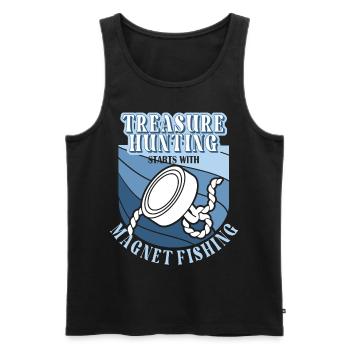 Magnet Fishing Retro Magnetic Treasure Hunting - Männer Premium Bio Tank Top - Schwarz - Vorne - Michal (187cm)