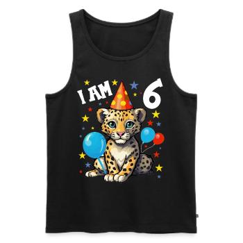 Ich bin 6 Jahre alt Leoparde Leopard 6. Geburtstag - Männer Premium Bio Tank Top - Schwarz - Vorne - Michal (187cm)