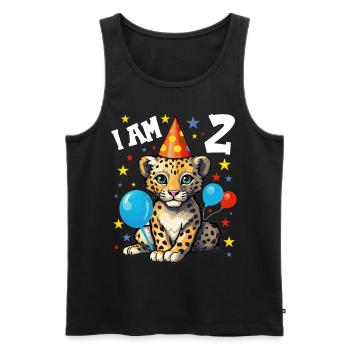 2nd Birthday I'm 2 Years Old Leopard Leopard - Men's Premium Organic Tank Top - black - Front - Michal (187cm)