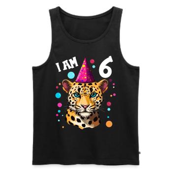 Ich bin 6 Jahre alt Leoparde Leopard 6. Geburtstag - Männer Premium Bio Tank Top - Schwarz - Vorne - Michal (187cm)