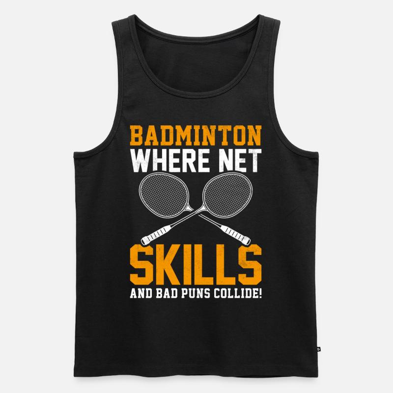 Badminton Spieler - Männer Premium Bio Tank Top - Schwarz