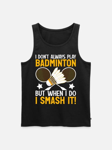 Funny badminton player - Men's Premium Organic Tank Top - black
