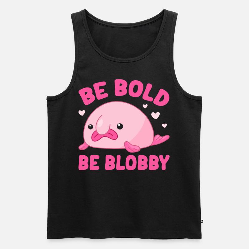 Lustiger Blobfisch Meerestier - Männer Premium Bio Tank Top - Schwarz