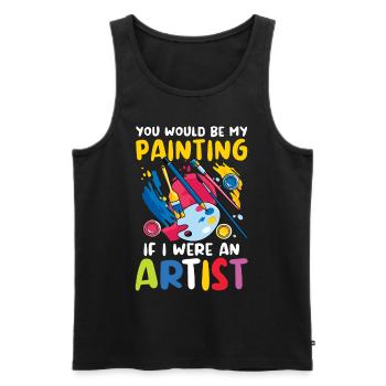 You Would Be My Painting If I Were An Artist - Männer Premium Bio Tank Top - Schwarz - Vorne - Michal (187cm)