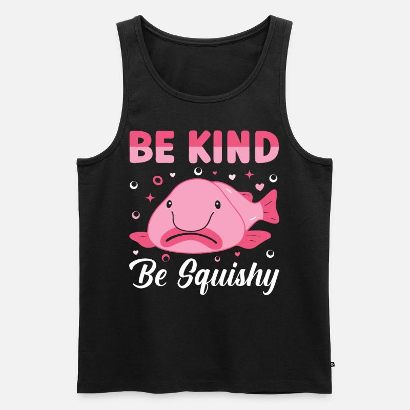 Lustiger Blobfisch Meerestier - Männer Premium Bio Tank Top - Schwarz