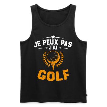 Ich kann nicht Golf spielen - Männer Premium Bio Tank Top - Schwarz - Vorne - Michal (187cm)