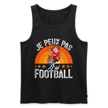 je peux pas j ai foot - Débardeur bio Premium Homme - noir - Devant - Michal (187cm)