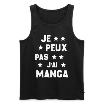 je peux pas j ai manga - Débardeur bio Premium Homme - noir - Devant - AI Model Male 178 light (178cm)