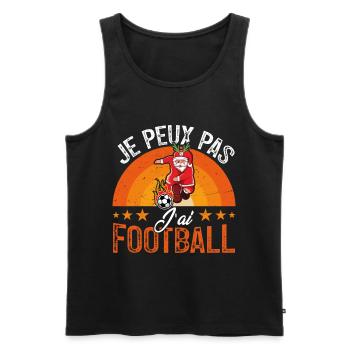 je peux pas j ai foot - Débardeur bio Premium Homme - noir - Devant - Michal (187cm)