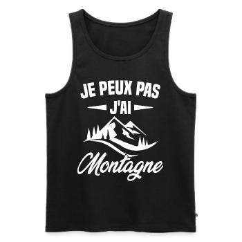 Je Peux Pas J ai Montagne - Débardeur bio Premium Homme - noir - Devant - AI Model Male 178 light (178cm)