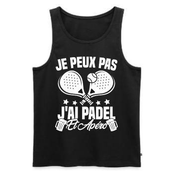 I can't I have padel and aperitif Padeliste Gift - Men's Premium Organic Tank Top - black - Front - Michal (187cm)