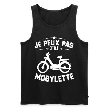 Je Peux Pas J'ai Mobylette Cadeau - Débardeur bio Premium Homme - noir - Devant - Michal (187cm)