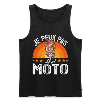 Je peux pas j ai moto - Débardeur bio Premium Homme - noir - Devant - AI Model Male 178 light (178cm)