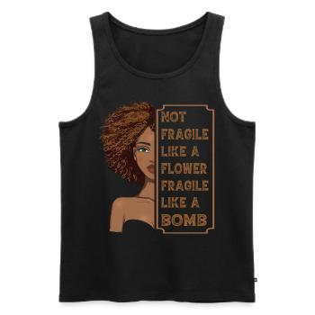 Nicht zerbrechlich wie eine Blume, zerbrechlich wie eine Bombe - Männer Premium Bio Tank Top - Schwarz - Vorne - AI Model Male 178 light (178cm)