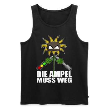 Gegen Grüne Politik Ampel Sonnenblume - Männer Premium Bio Tank Top - Schwarz - Vorne - AI Model Male 178 light (178cm)