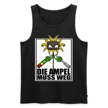 Gegen Grüne Politik Ampel Sonnenblume - Männer Premium Bio Tank Top - Schwarz - Vorne - AI Model Male 178 light (178cm)