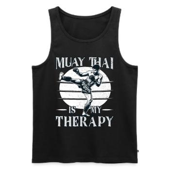 Muay Thai Boxing, Thai Boxer, Thai Boxing - Männer Premium Bio Tank Top - Schwarz - Vorne - AI Model Male 178 light (178cm)