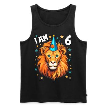 J’ai 6 ans Lion Lion 6e anniversaire - Débardeur bio Premium Homme - noir - Devant - Michal (187cm)