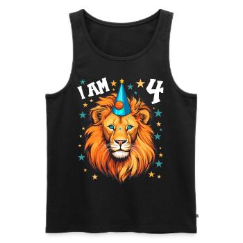 I'm 4 Years Old Leo Leo 4th Birthday - Men's Premium Organic Tank Top - black - Front - Michal (187cm)