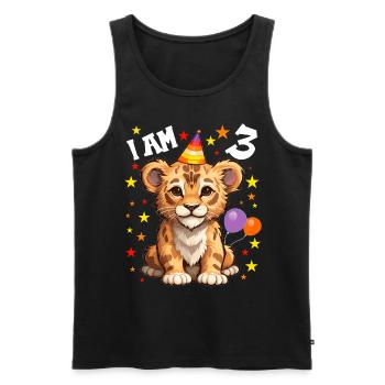 I'm 3 Years Old Lion Lion 3rd Birthday - Men's Premium Organic Tank Top - black - Front - AI Model Male 178 light (178cm)