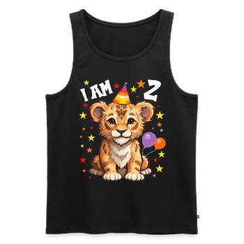 I'm 2 Years Old Lion Leo 2nd Birthday - Men's Premium Organic Tank Top - black - Front - Michal (187cm)