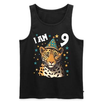 Ich bin 9 Jahre alt Leoparde Leopard 9. Geburtstag - Männer Premium Bio Tank Top - Schwarz - Vorne - Michal (187cm)