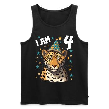 I'm 4 Years Old Leopard Leopard 4th Birthday - Men's Premium Organic Tank Top - black - Front - Michal (187cm)