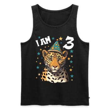 Ich bin 3 Jahre alt Leoparde Leopard 3. Geburtstag - Männer Premium Bio Tank Top - Schwarz - Vorne - Michal (187cm)