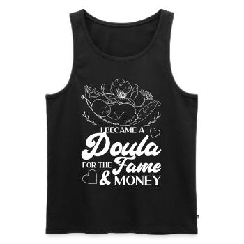Doula accoucheuse Je suis devenue une - Débardeur bio Premium Homme - noir - Devant - Michal (187cm)