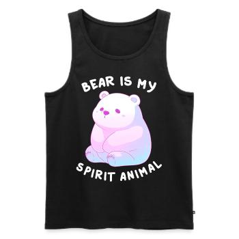 Bear Is My Spirit Animal Cute Polar Bear Lofi Kawa - Männer Premium Bio Tank Top - Schwarz - Vorne - AI Model Male 178 light (178cm)