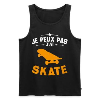 Je peux pas jai skate - Débardeur bio Premium Homme - noir - Devant - Michal (187cm)