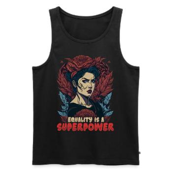 Gleichheit ist eine Superkraft - Männer Premium Bio Tank Top - Schwarz - Vorne - Michal (187cm)