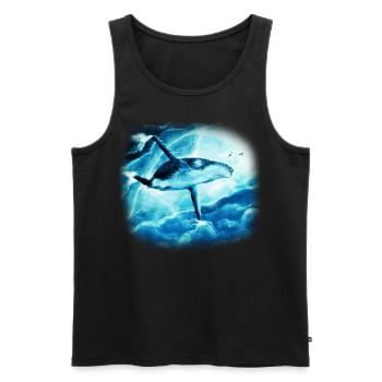 Blue Whale - Men's Premium Organic Tank Top - black - Front - Michal (187cm)