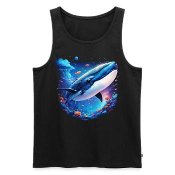 Blue Whale - Men's Premium Organic Tank Top - black - Front - Michal (187cm)