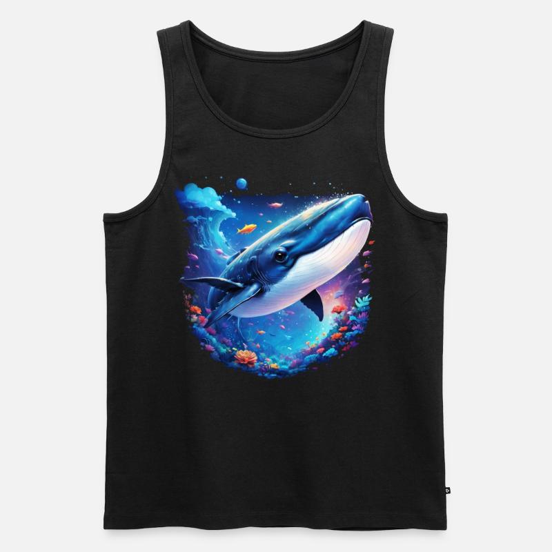 Blauwal - Männer Premium Bio Tank Top - Schwarz