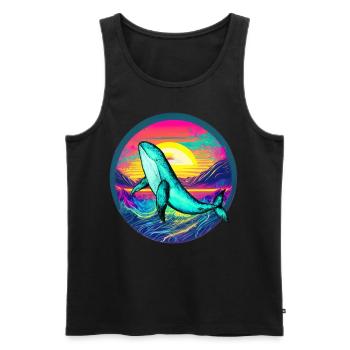 Blue Whale - Men's Premium Organic Tank Top - black - Front - Michal (187cm)