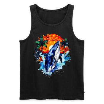 Blue Whale - Men's Premium Organic Tank Top - black - Front - Michal (187cm)