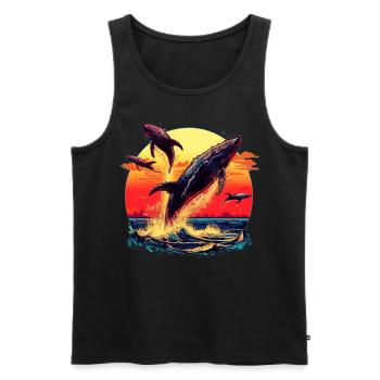 Blue Whale - Men's Premium Organic Tank Top - black - Front - Michal (187cm)