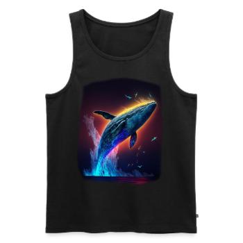 Blue Whale - Men's Premium Organic Tank Top - black - Front - Michal (187cm)