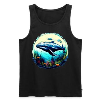 Blue Whale - Men's Premium Organic Tank Top - black - Front - Michal (187cm)