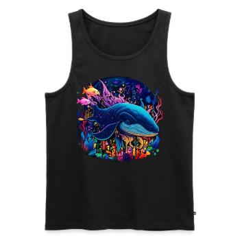Blue Whale - Männer Premium Bio Tank Top - Schwarz - Vorne - AI Model Male 178 light (178cm)