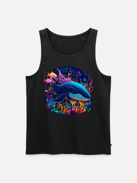 Blue Whale - Men's Premium Organic Tank Top - black