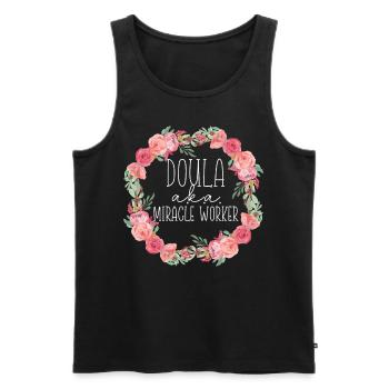 Doula accoucheuse Doula A.K.A. - Débardeur bio Premium Homme - noir - Devant - Michal (187cm)