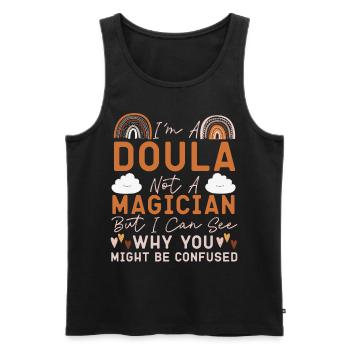 Doula accoucheuse Je ne suis pas une doula - Débardeur bio Premium Homme - noir - Devant - Michal (187cm)