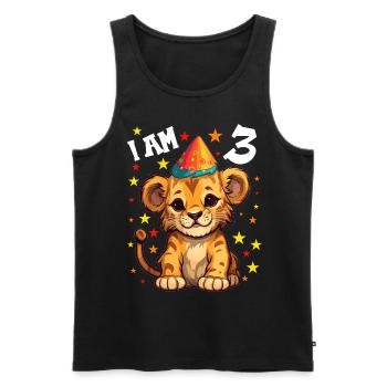 I'm 3 Years Old Lion Lion 3rd Birthday - Men's Premium Organic Tank Top - black - Front - AI Model Male 178 light (178cm)